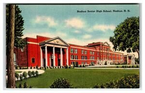 Nashua Senior High School NH Vintage Linen Postcard Tichnor Bros